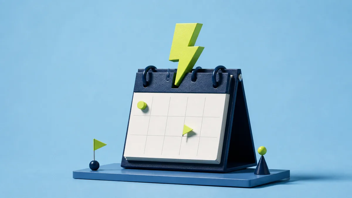 Tactile calendar and lightning sculpture representing Boost Days