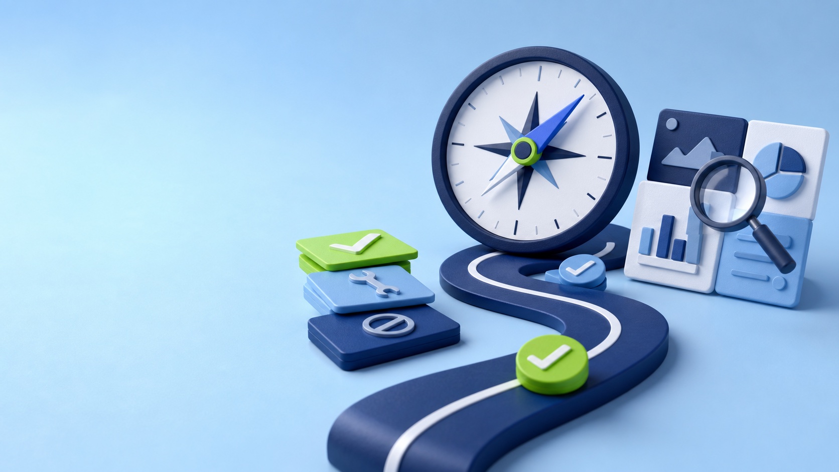 Stylized strategy workspace representing marketing consulting for auto repair shops