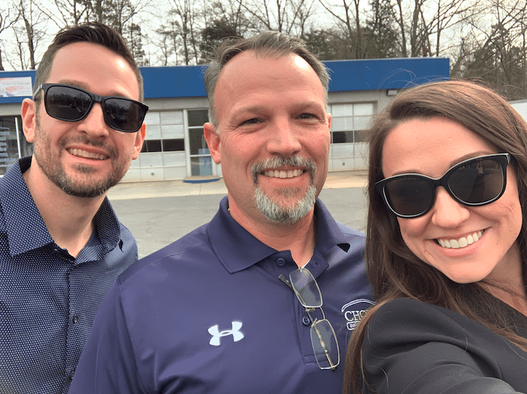 Rob Choisser, owner of Choisser Automotive, with Turnkey's owner and Director of Marketing, Carrie-Lynn Rodenberg and Joe Flammer.