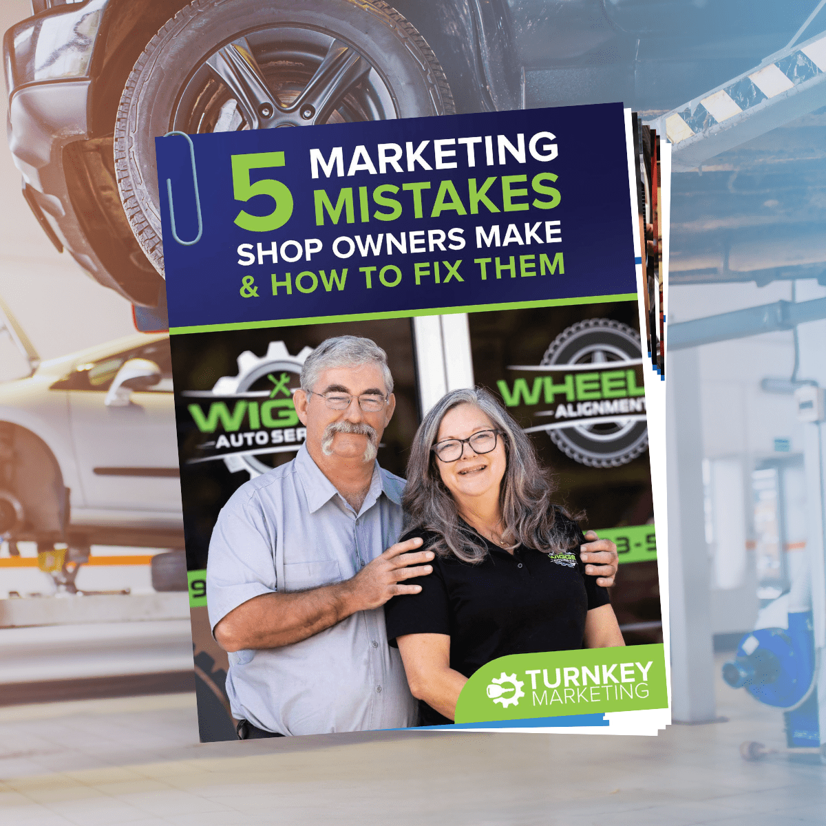 Turnkey Marketing lead generator graphic - Turnkey Marketing helps auto repair shop owners fix their marketing mistakes